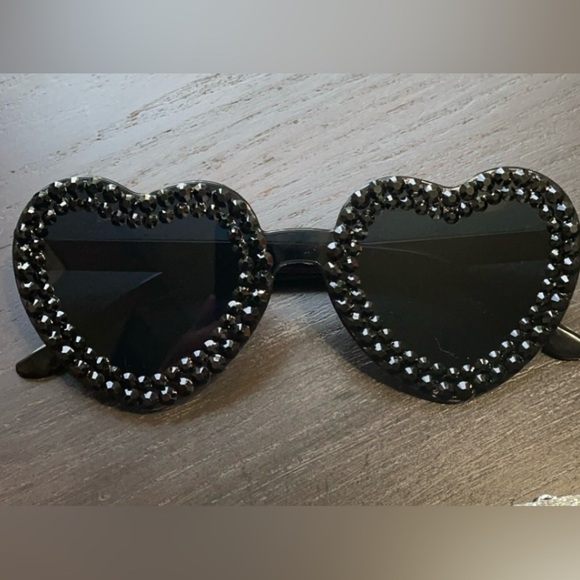 Black Bling Rhinestone Sunglasses. Handmade! Custom Sunglasses - Picture 5 of 6